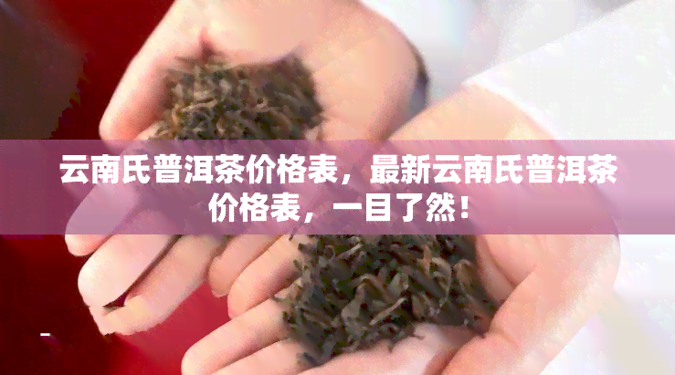 云南氏普洱茶价格表，最新云南氏普洱茶价格表，一目了然！