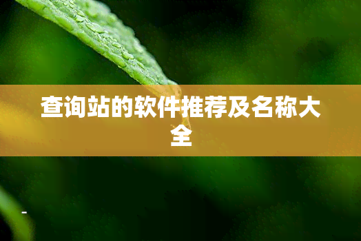 查询站的软件推荐及名称大全