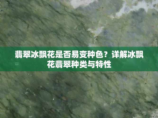 翡翠冰飘花是否易变种色？详解冰飘花翡翠种类与特性