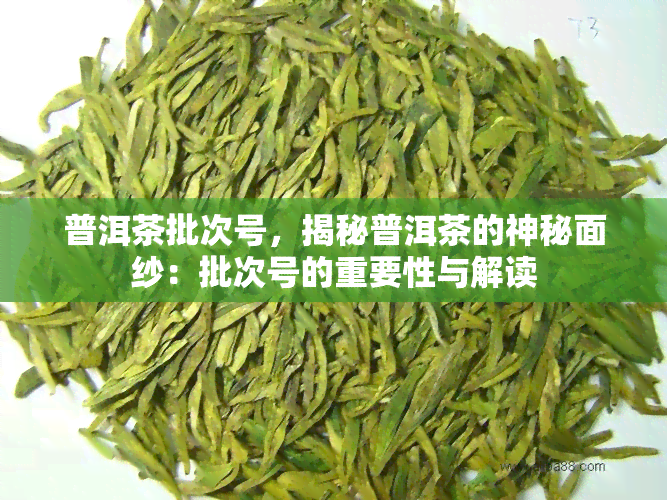 普洱茶批次号，揭秘普洱茶的神秘面纱：批次号的重要性与解读