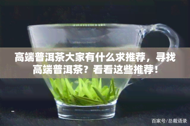 高端普洱茶大家有什么求推荐，寻找高端普洱茶？看看这些推荐！