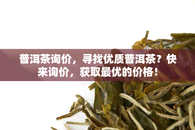 普洱茶询价，寻找优质普洱茶？快来询价，获取更优的价格！