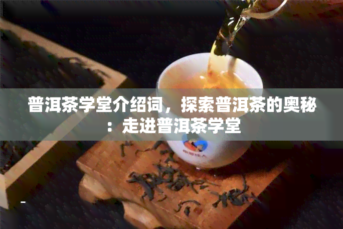 普洱茶学堂介绍词，探索普洱茶的奥秘：走进普洱茶学堂