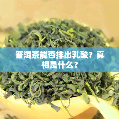 普洱茶能否排出乳酸？真相是什么？