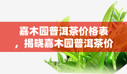 嘉木园普洱茶价格表，揭晓嘉木园普洱茶价格全览，一文看懂所有款式！