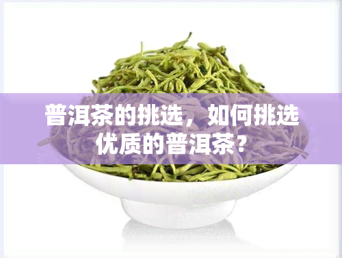 普洱茶的挑选，如何挑选优质的普洱茶？