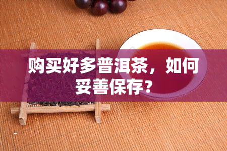 购买好多普洱茶，如何妥善保存？