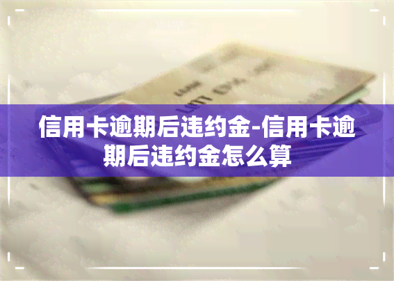 信用卡逾期后违约金-信用卡逾期后违约金怎么算