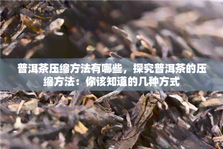 普洱茶压缩方法有哪些，探究普洱茶的压缩方法：你该知道的几种方式