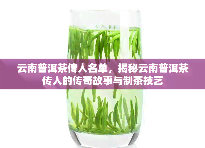 云南普洱茶传人名单，揭秘云南普洱茶传人的传奇故事与制茶技艺