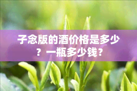 子念版的酒价格是多少？一瓶多少钱？