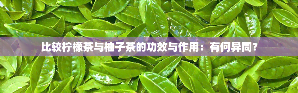 比较柠檬茶与柚子茶的功效与作用：有何异同？