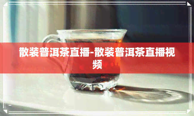 散装普洱茶直播-散装普洱茶直播视频