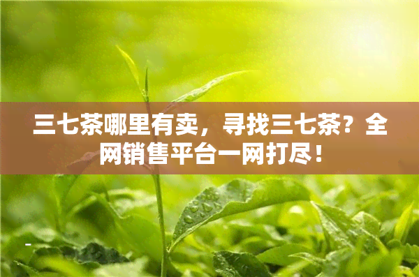 三七茶哪里有卖，寻找三七茶？全网销售平台一网打尽！