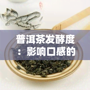 普洱茶发酵度：影响口感的关键因素