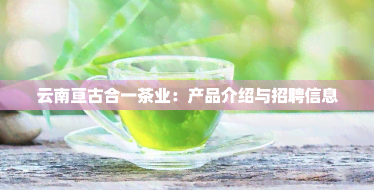 云南亘古合一茶业：产品介绍与招聘信息