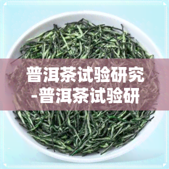 普洱茶试验研究-普洱茶试验研究现状