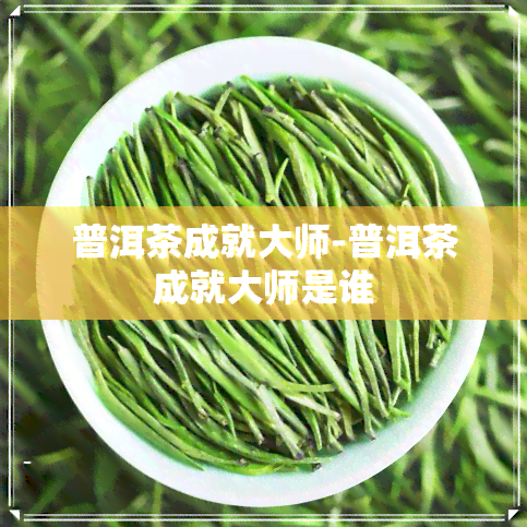 普洱茶成就大师-普洱茶成就大师是谁