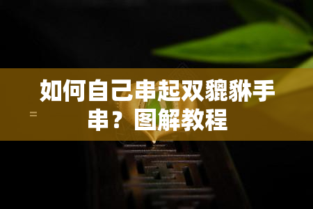 如何自己串起双貔貅手串？图解教程