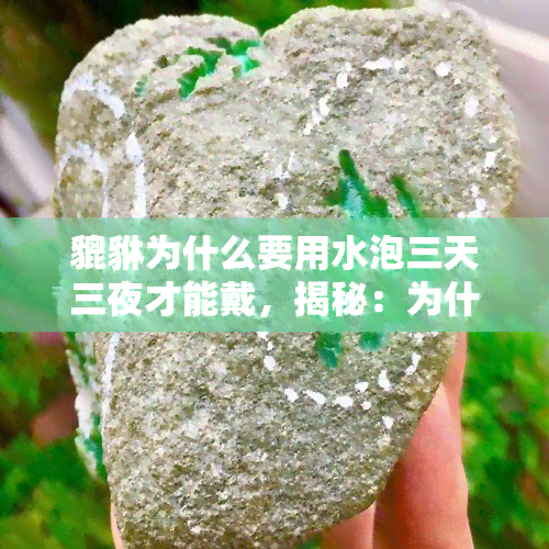 貔貅为什么要用水泡三天三夜才能戴，揭秘：为什么貔貅佩戴前需要用水泡三天三夜？