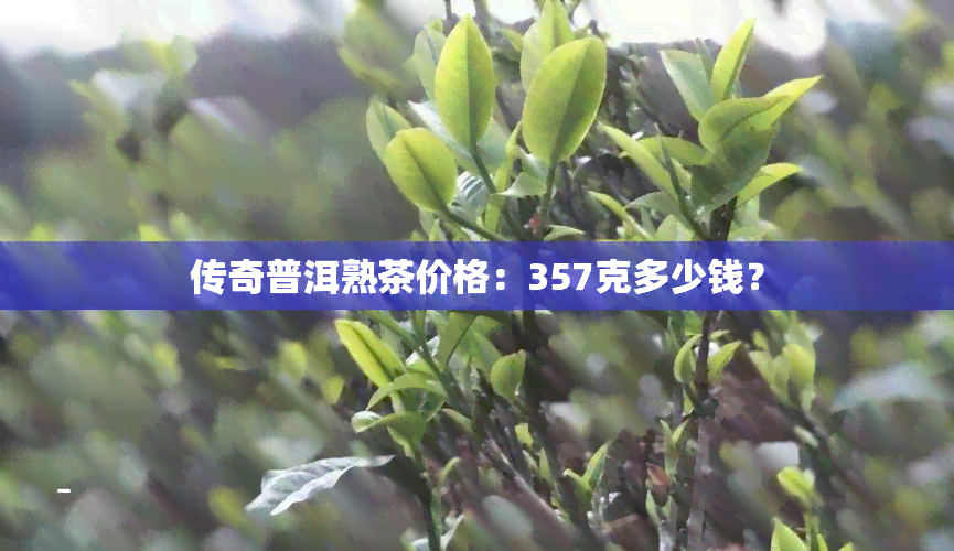 传奇普洱熟茶价格：357克多少钱？