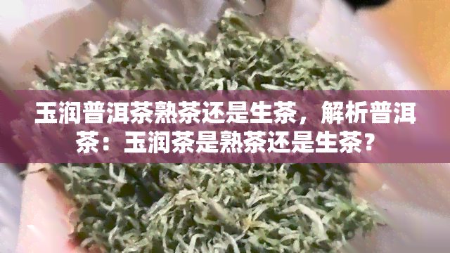 玉润普洱茶熟茶还是生茶，解析普洱茶：玉润茶是熟茶还是生茶？