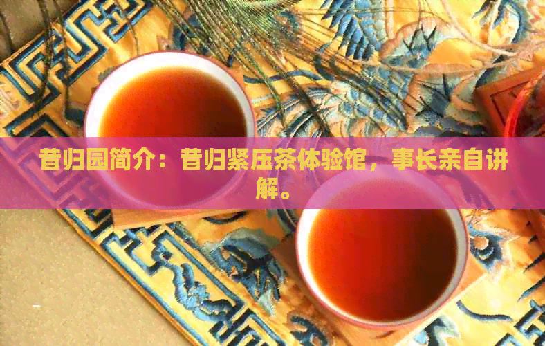 昔归园简介：昔归紧压茶体验馆，事长亲自讲解。