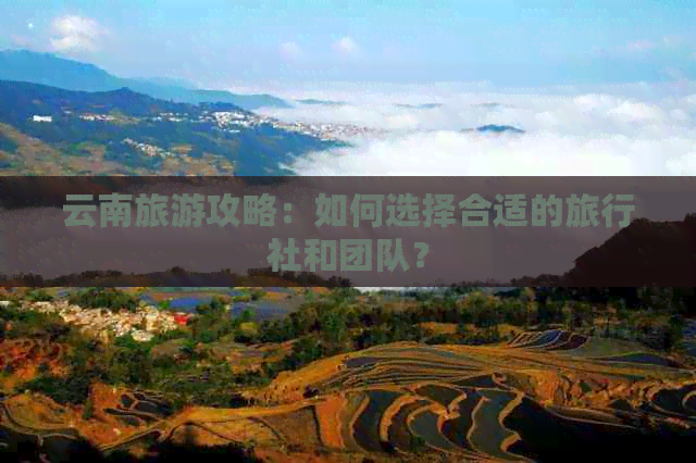 云南旅游攻略：如何选择合适的旅行社和团队？