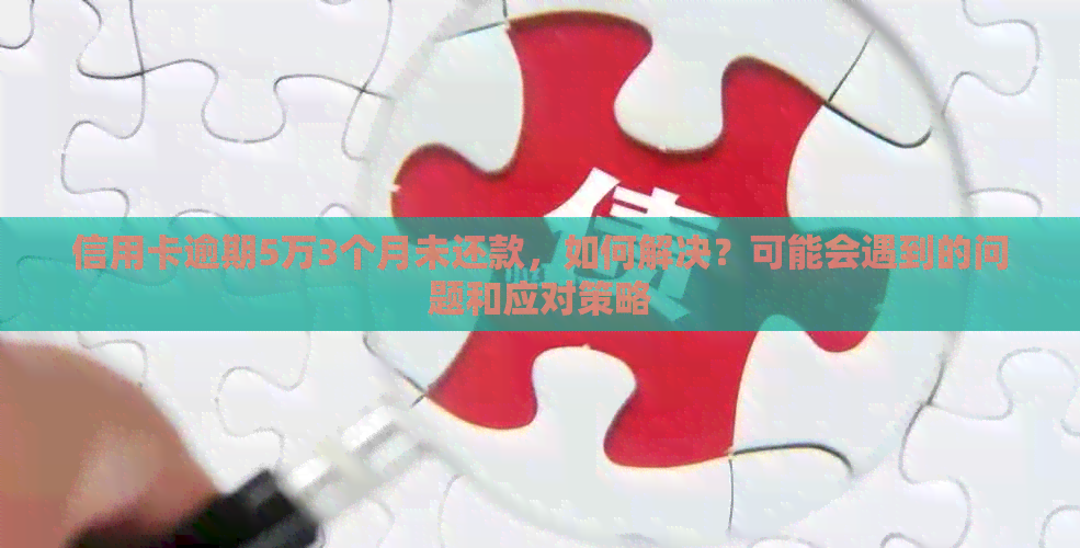 信用卡逾期5万3个月未还款，如何解决？可能会遇到的问题和应对策略