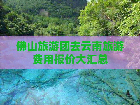 佛山旅游团去云南旅游费用报价大汇总