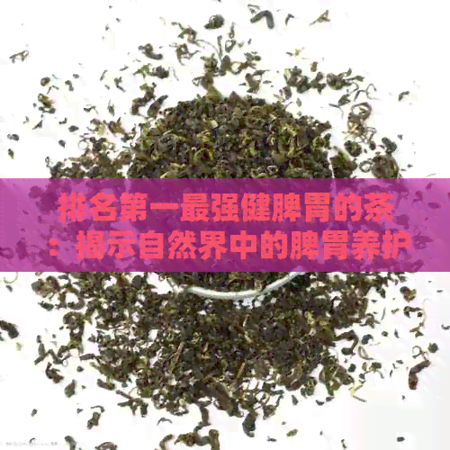 排名之一最强健脾胃的茶：揭示自然界中的脾胃养护神器