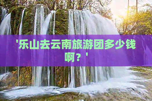 '乐山去云南旅游团多少钱啊？'