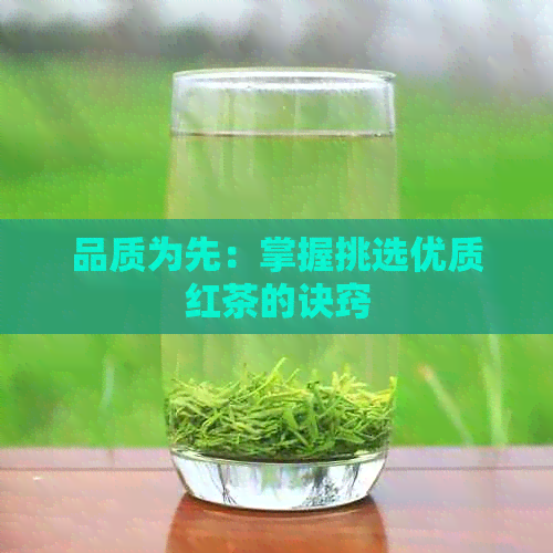 品质为先：掌握挑选优质红茶的诀窍