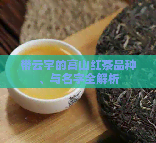 带云字的高山红茶品种、与名字全解析