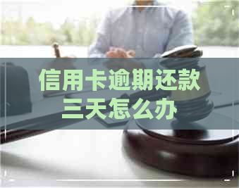 信用卡逾期还款三天怎么办