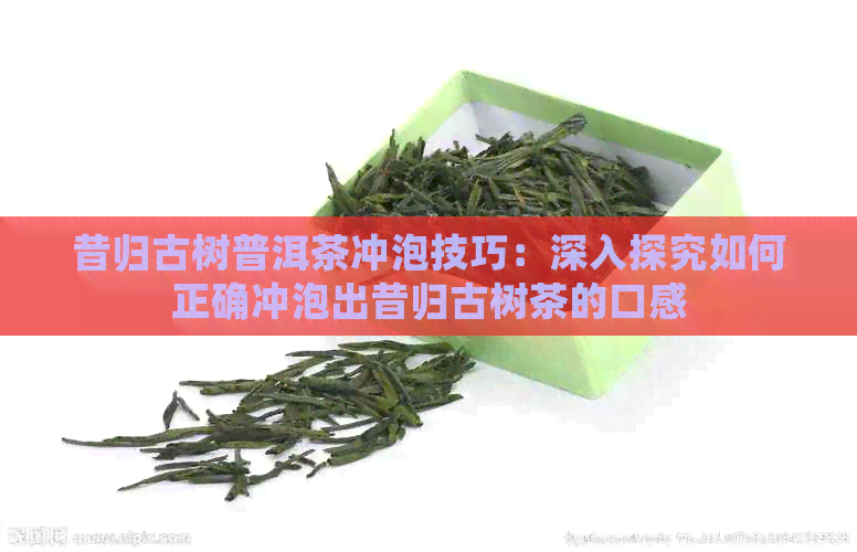 昔归古树普洱茶冲泡技巧：深入探究如何正确冲泡出昔归古树茶的口感