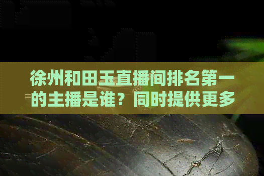 徐州和田玉直播间排名之一的主播是谁？同时提供更多相关信息和选择。