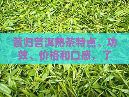 昔归普洱熟茶特点、功效、价格和口感，了解昔归普洱熟茶的全貌。