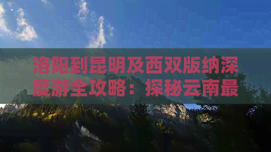 洛阳到昆明及西双版纳深度游全攻略：探秘云南最美风光与民族风情