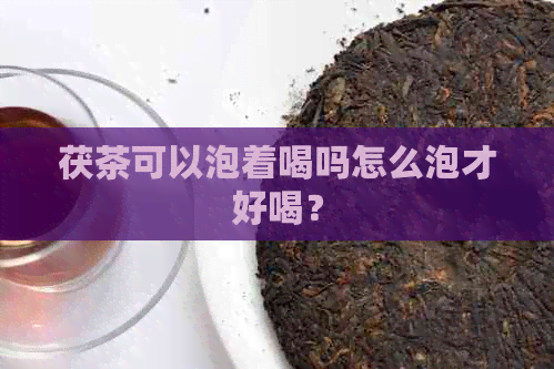 茯茶可以泡着喝吗怎么泡才好喝？