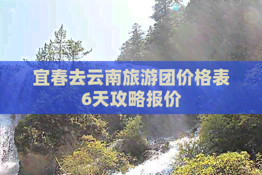 宜春去云南旅游团价格表6天攻略报价