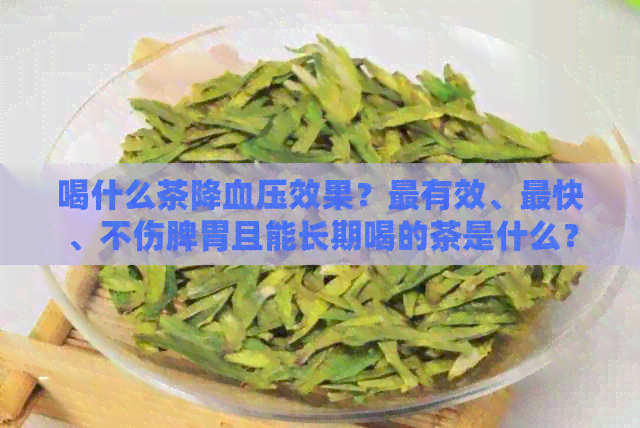 喝什么茶降血压效果？最有效、最快、不伤脾胃且能长期喝的茶是什么？