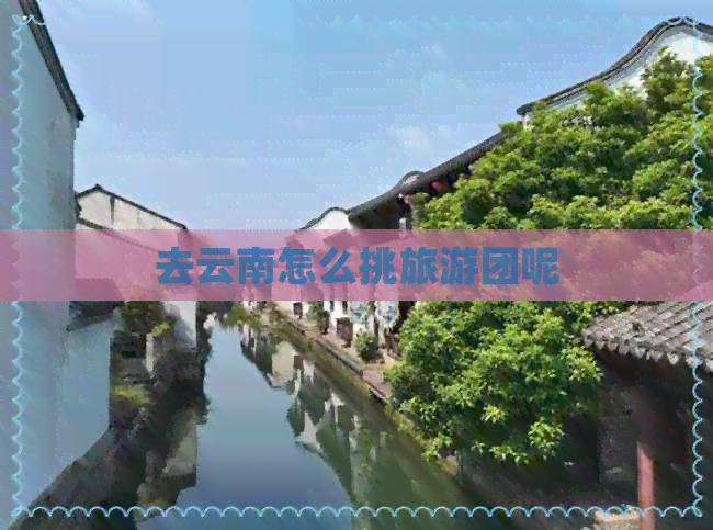 去云南怎么挑旅游团呢