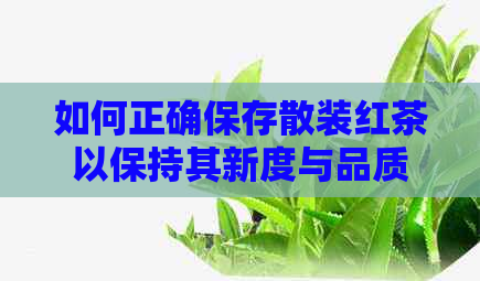 如何正确保存散装红茶以保持其新度与品质：一份详尽指南