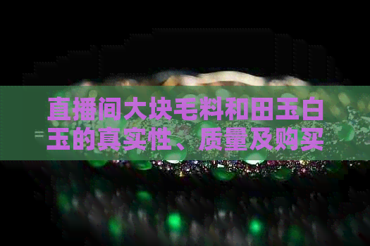 直播间大块毛料和田玉白玉的真实性、质量及购买建议