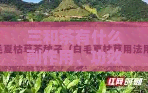 三和茶有什么副作用、功效与禁忌