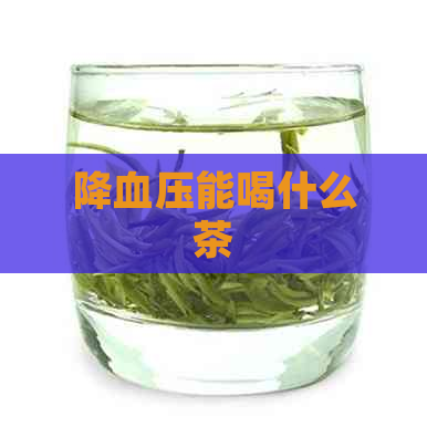 降血压能喝什么茶