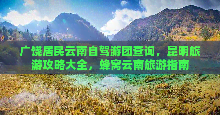 广饶居民云南自驾游团查询，昆明旅游攻略大全，蜂窝云南旅游指南