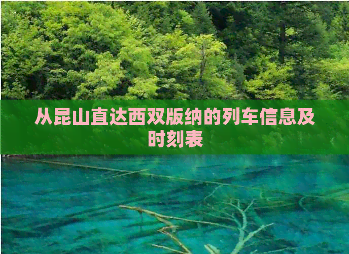 从昆山直达西双版纳的列车信息及时刻表