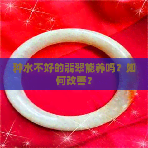 种水不好的翡翠能养吗？如何改善？